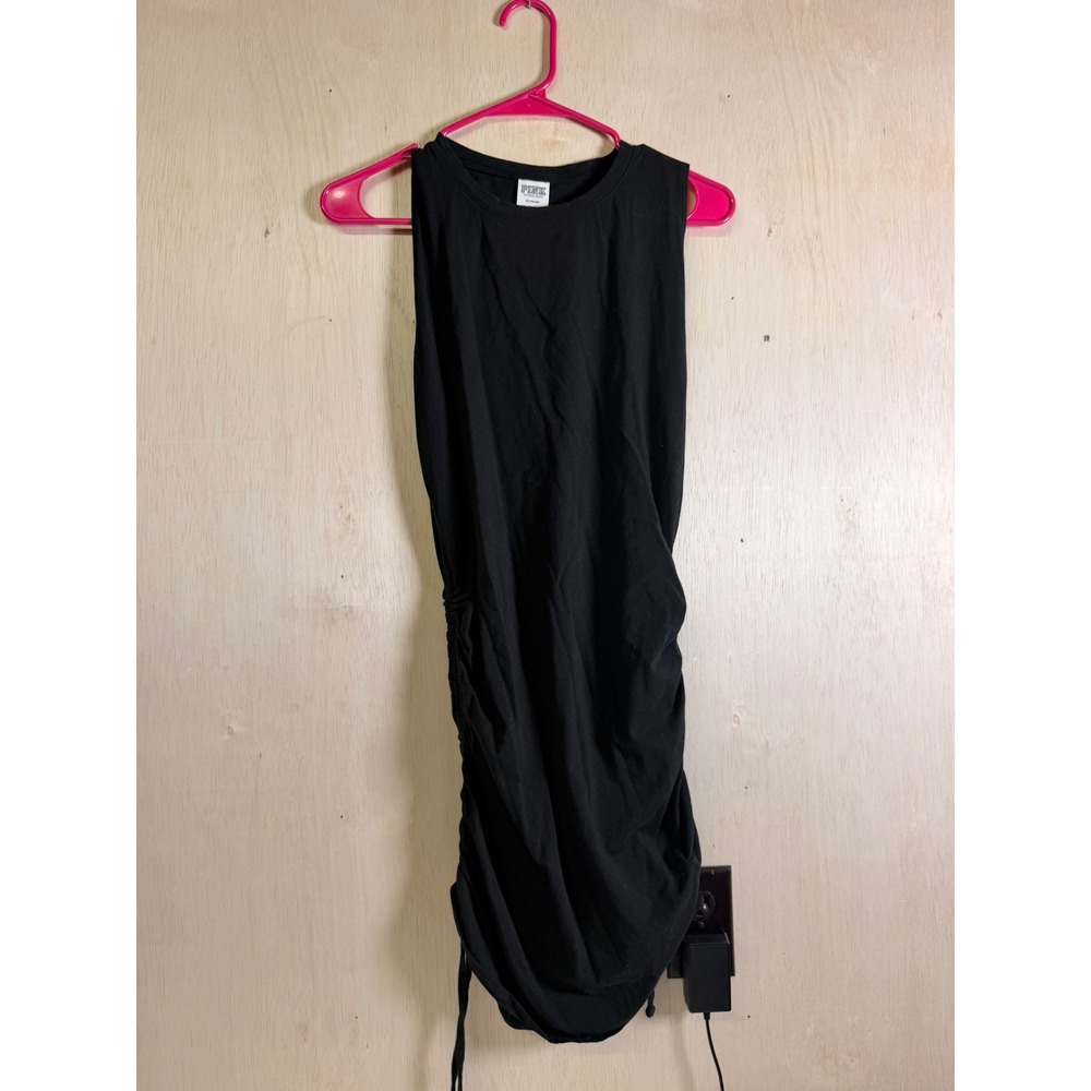 PINK Victoria's‎ Secret Mini Dress Women Medium Black Excellent Ruched Cinch
